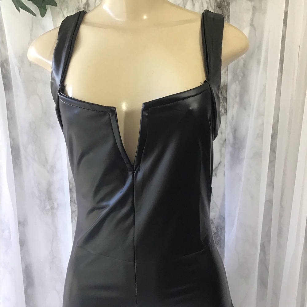 Sexy Faux Leather Dress - Picture 8 of 9
